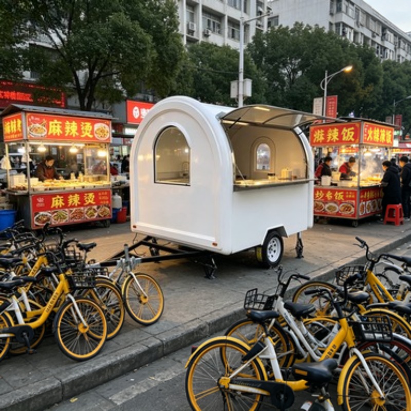 Food Snacks That Start With A - Tragbarer Imbisswagen-Anhänger: Kaffee- und Snack-Truck, Mini-Mobilküche
