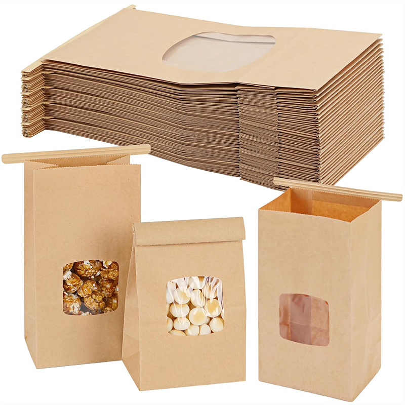 Food Day Snacks - 10 Stück Bäckereibeutel, Fensterversiegelung, Kraftpapiertüten für
