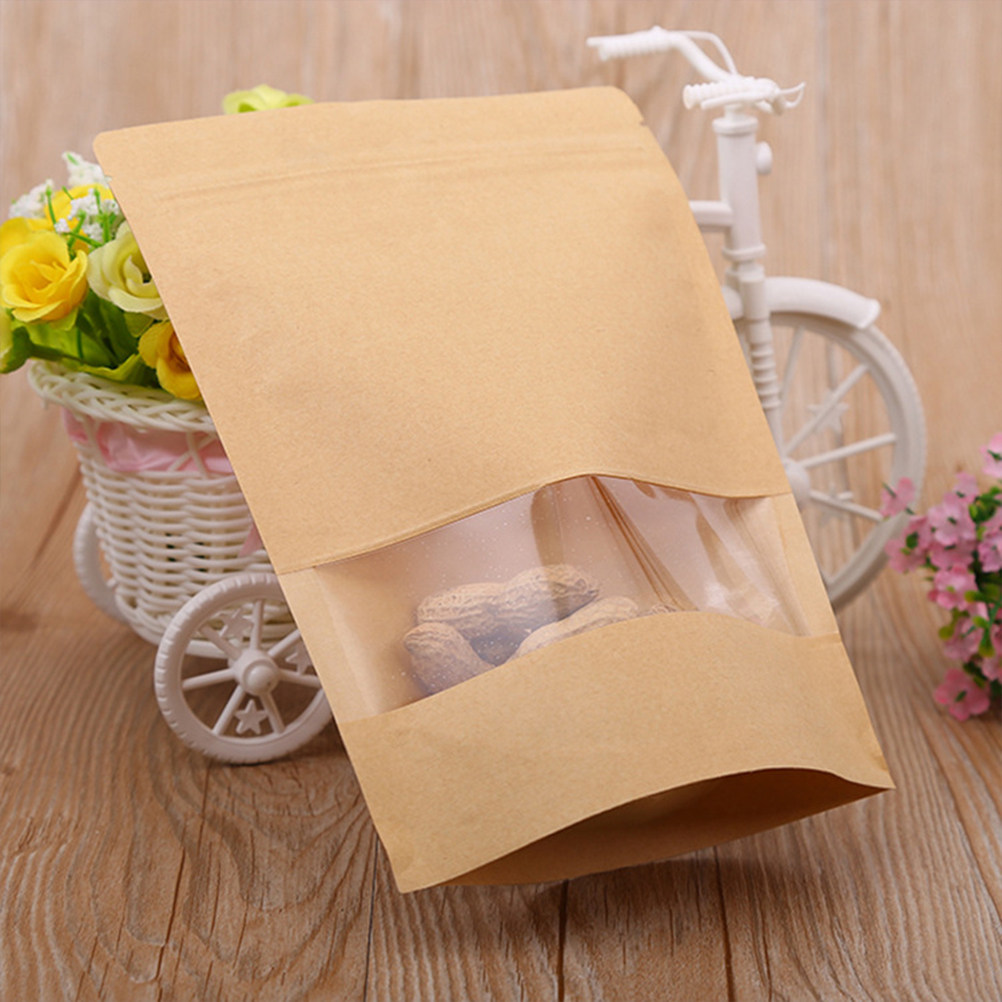 Snacks Food Usa - 50 Stück Kraftpapier-Beutel mit Reißverschluss und