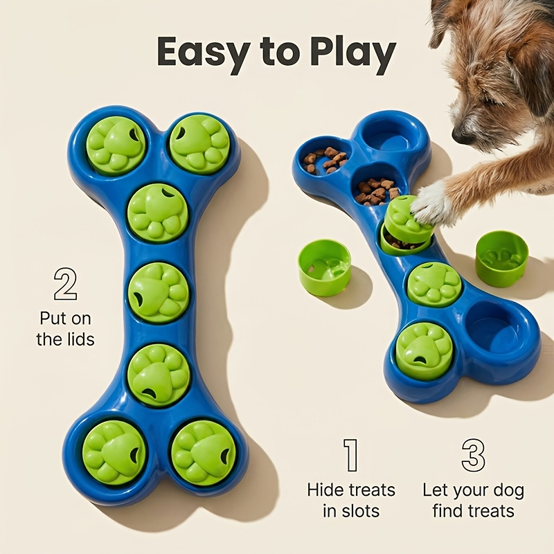 Food Snacks Game - Hunde-Slow-Feeder-Spielzeug Knochenförmiger Hundefutter-Spender! Leckerlis verstecken, Spiele