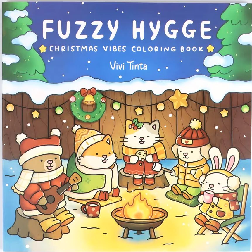Food Y Snacks Coloring Book - Fuzzy Hygge Weihnachts-Malbuch für Erwachsene und