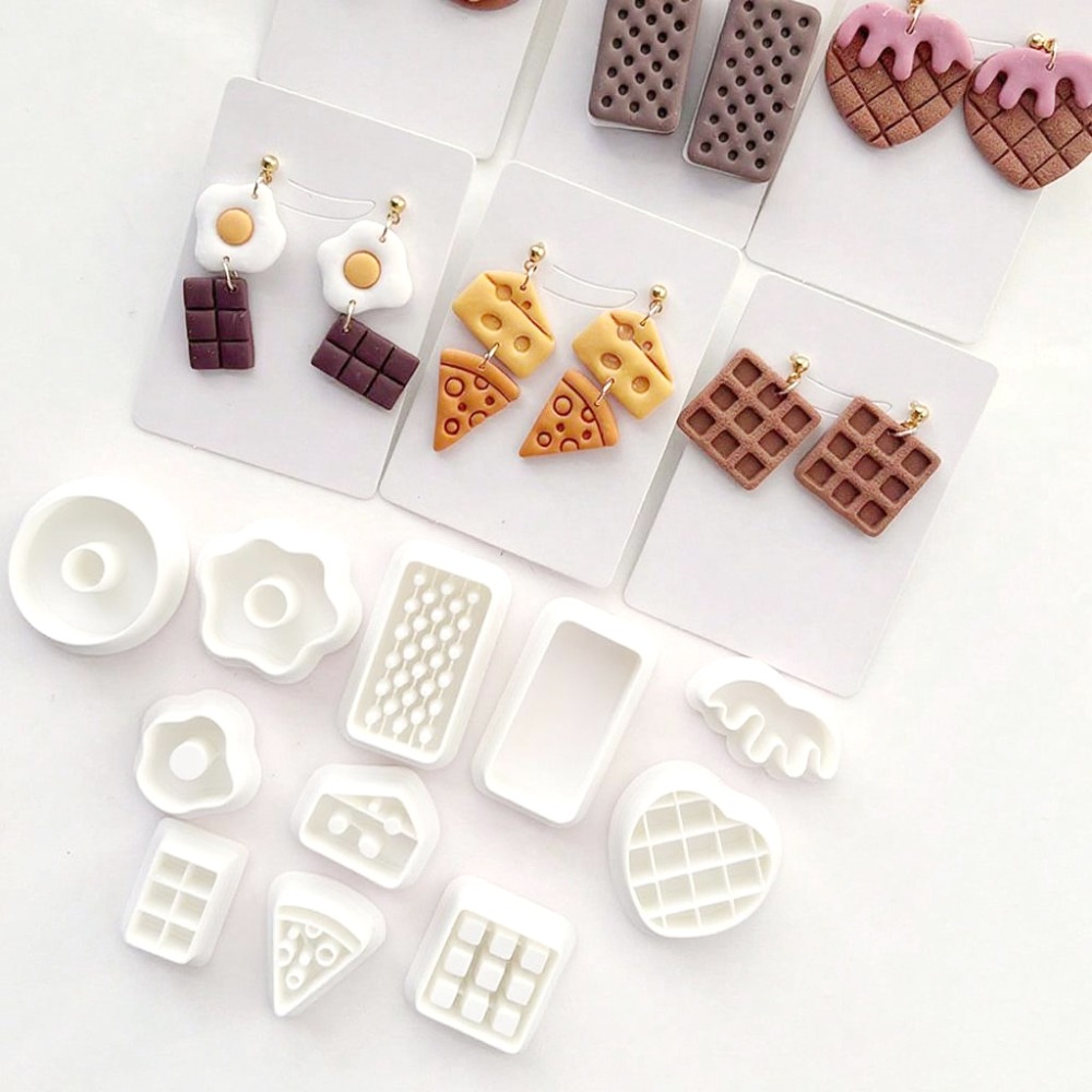 Food Stamps Snacks - 11-teiliges Set Snack-Themen-Formen aus Polymer Clay,