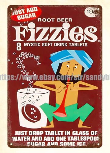 Food Snacks Ideas - Fizzies 1960er Softdrink-Tabletten Lebensmittel-Snack Metall-Blechschild Moderne
