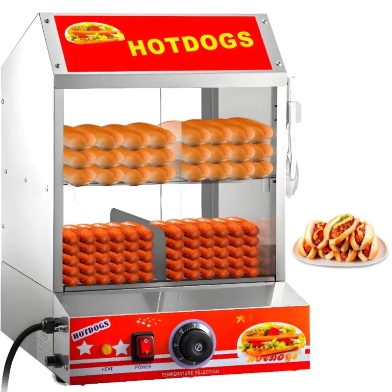 Food Processor Snacks - Kommerzieller Automatischer Hot-Dog-Brötchenwärmer Effizienter Lebensmittelprozessor für