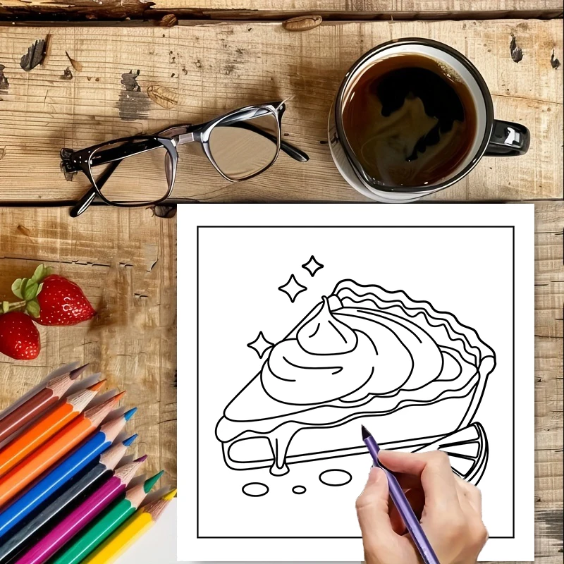 Einfaches Malbuch für Erwachse – Food Snacks Coloring Book Bewertung und Preis