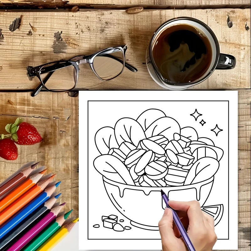 Einfaches Malbuch für Erwachse – Food Snacks Coloring Book Bewertung und Preis