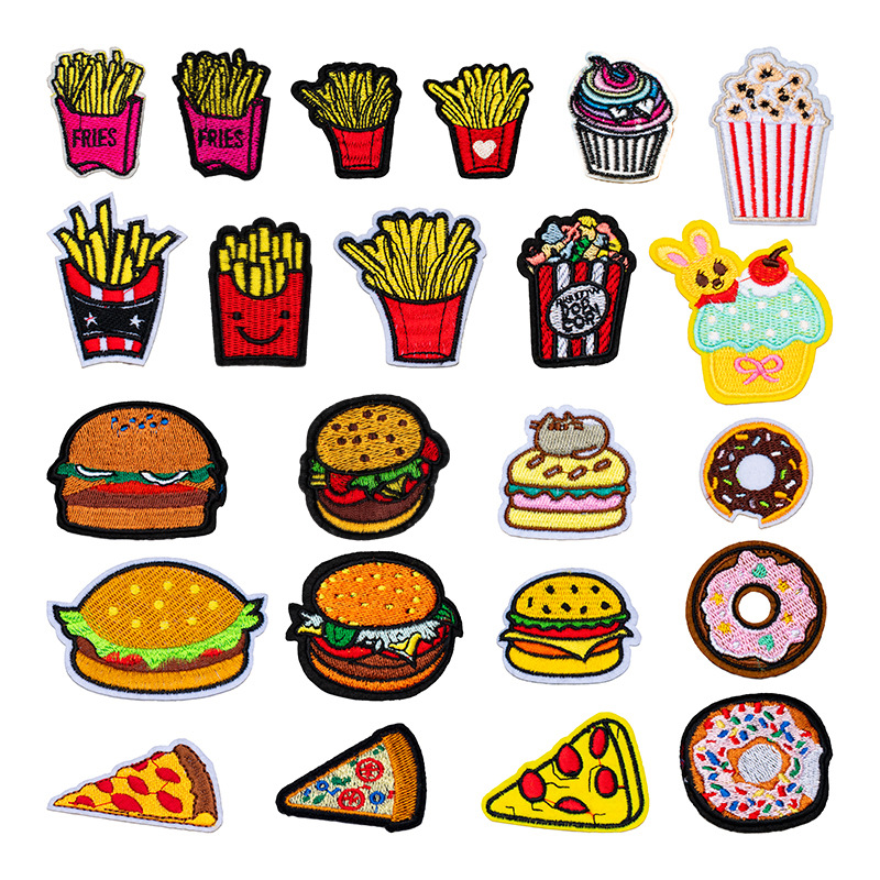 Fast Food-Serie, bestickte Sto – Food Snacks Pictures Bewertung und Preis
